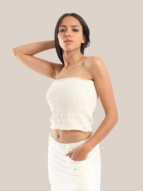 Elastic voile tube top